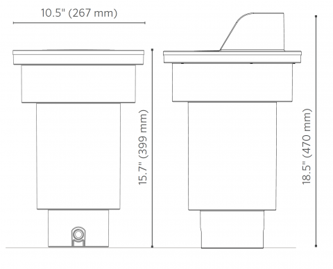 fx luminaire a kn aluminum in grade ligh a kn dimensions FX Luminaire A-KN
