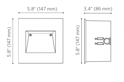 fx luminaire a nk4 aluminum wall light l a nk4 dimensions FX Luminaire A-NK4