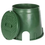 10 in. Round Green Irrigation Valve Box with Green Lid
