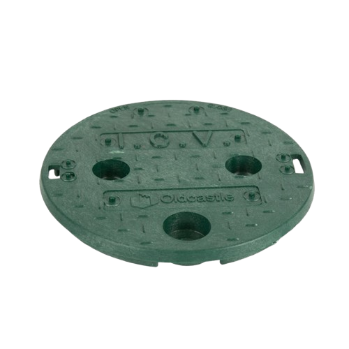 Oldcastle Precast 708 Carson 6 in Round Green Lid for Valve Box