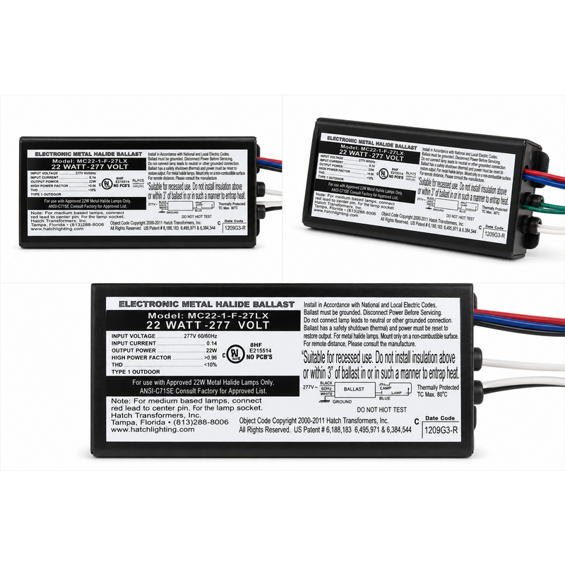 Hatch MC22-1-F-27LX Nano 22 Watt Electronic Metal Halide Ballast (MC22-1-F-27LX)