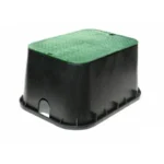 NDS Standard Jumbo 13" x 20" 12" Deep Overlapping Polypropylene/HDPE Valve Box, Black (117BC)