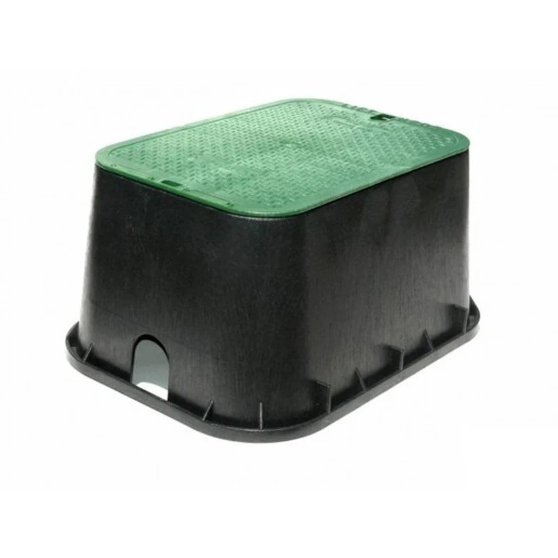 NDS Standard Jumbo 13" x 20" 12" Deep Overlapping Polypropylene/HDPE Valve Box, Black (117BC)