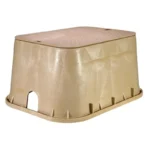 NDS Standard Jumbo 13" x 20" 12" Deep Overlapping Polypropylene/HDPE Valve Box, Sand (117BC SAND)