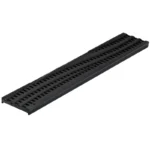 NDS Spee-D Channel 2' x 4-1/8" Rectangular Drain Grate, Cast Iron Decorative Wave (253CI)