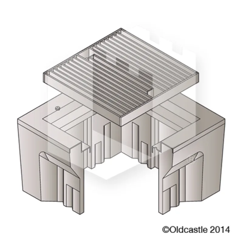 Oldcastle Infrastructure V12 Concrete Drain Box Cast Iron Grate (3001510)