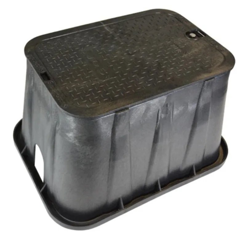 NDS Pro-Spec Valve Box 19" x 14" 12" Deep Overlapping Bolt-Down Lid Black/Black (313BCBBLK)