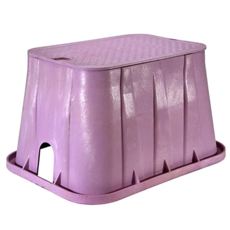NDS Pro-Spec Valve Box 19" x 14" 12" Deep Overlapping Bolt-Down Lid Purple/Black (314PBCR)