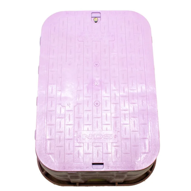 NDS Pro-Spec Valve Box 20" x 13" 12-5/8" Deep Overlapping Bolt-Down Lid Purple/Purple (318PBCBR)