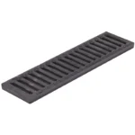 NDS Pro 5-1/4" x 19-11/16" Rectangular Channel Drain Grate, Black Ductile Iron (823)