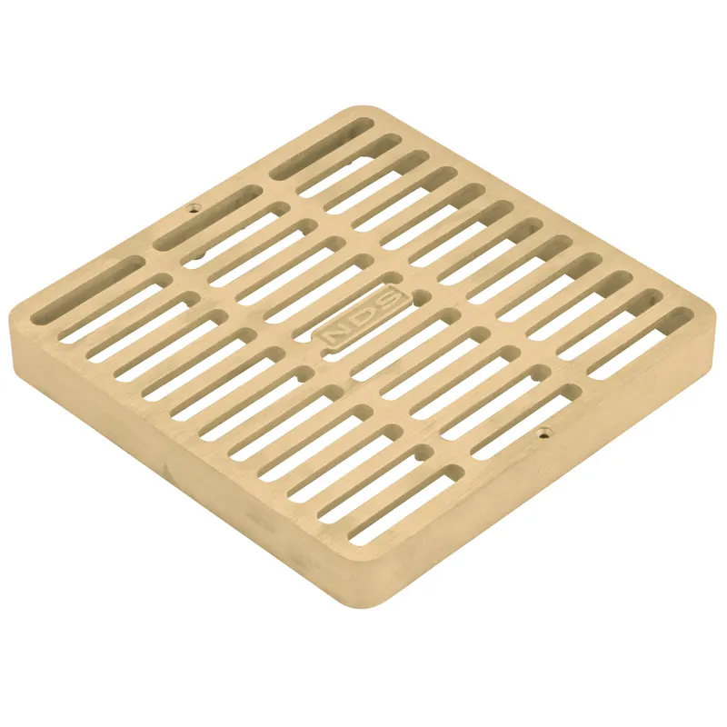 NDS 9" x 9" Square Catch Basin Grate, Brass (930B)
