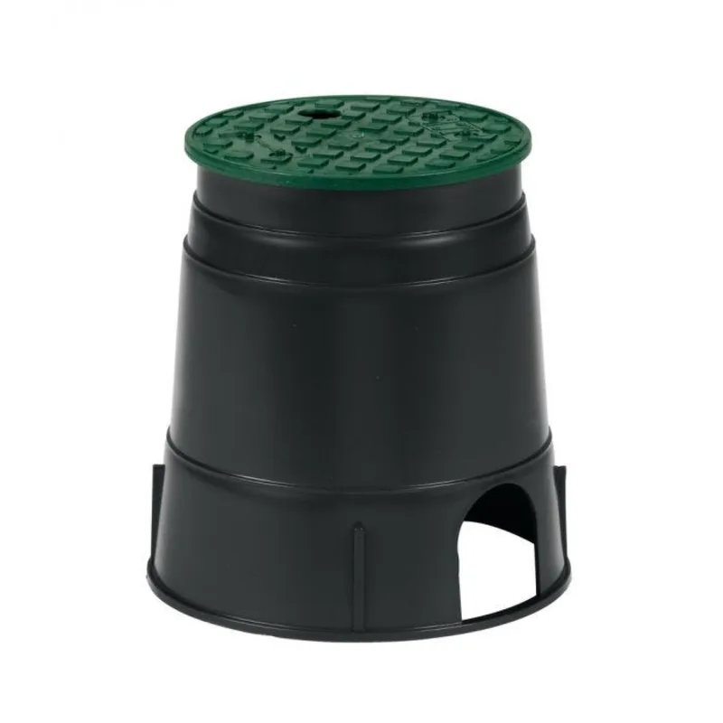 Rain Bird PVB Round Valve Box 6" Overlapping Lid Plastic, Black/Green (A12523)