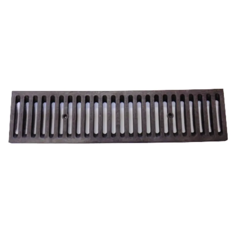 NDS Dura Slope 2' x 6" Rectangular Channel Drain Grate, Black Cast Iron Flat (DS-231)