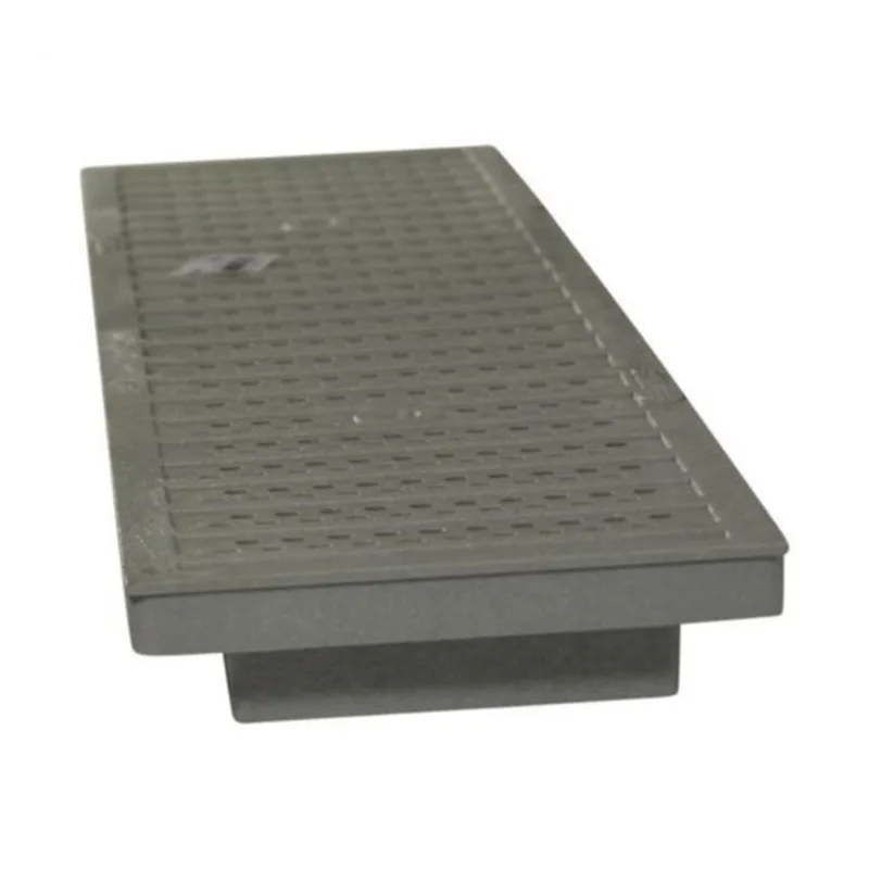 NDS Dura Slope 2' x 6" Rectangular Channel Drain Grate, Light Gray Perforated (DS-670)
