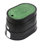 NDS Standard 8" x 12" Oval Drop-In Valve Box, Polyolefin, Black/Green (M2-SG)