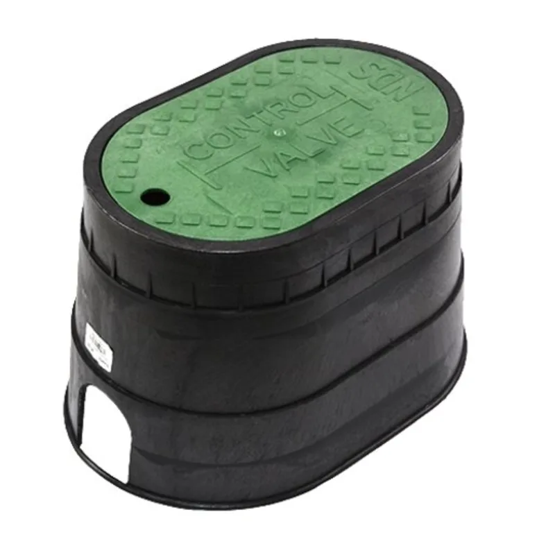 NDS Standard 8" x 12" Oval Drop-In Valve Box, Polyolefin, Black/Green (M2-SG)