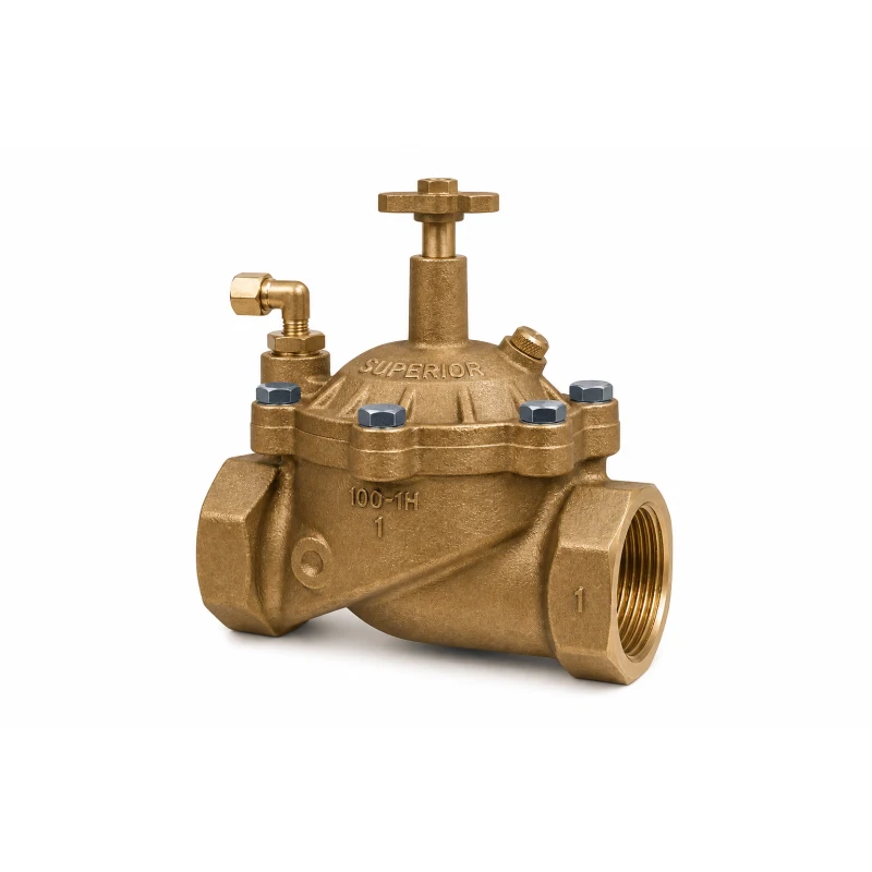 Superior 100 Series 1" brass normally open hydraulic in-line valve (100100)