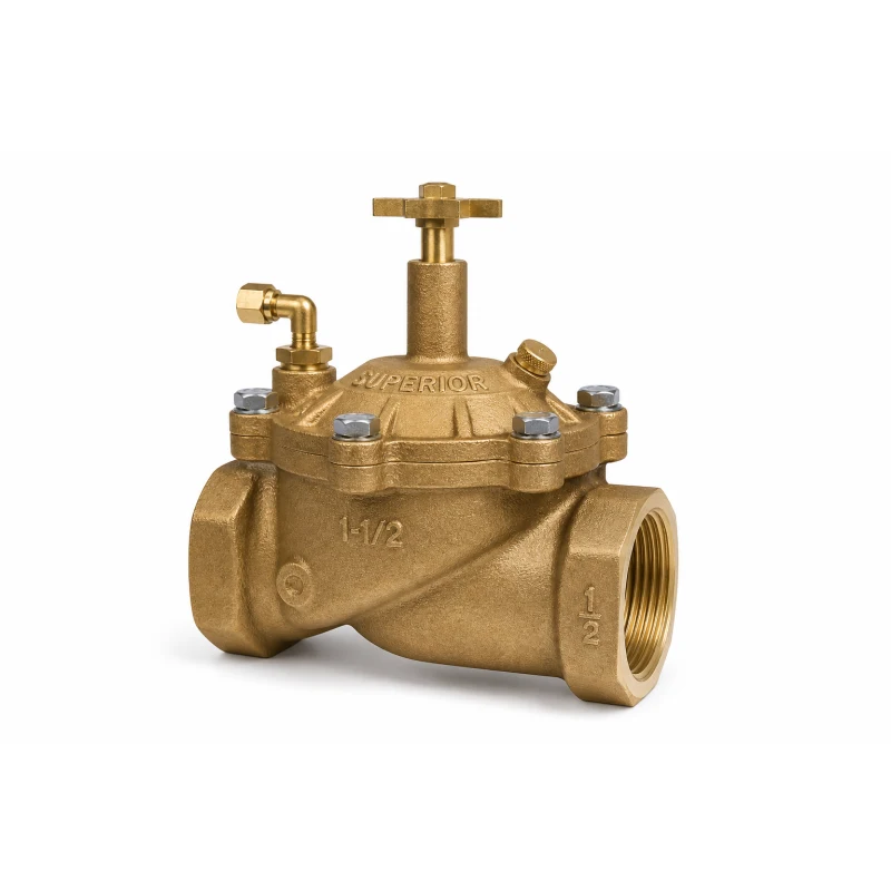 Superior 100 Series 1-1/2" brass normally open hydraulic in-line valve (100150)