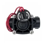 Top view of Hunter HPV-100-G-NI solenoid bleed handle marked ON OFF 1/4 turn