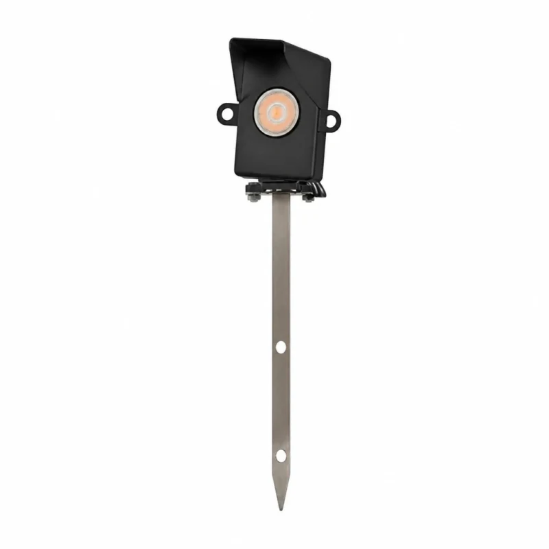 Mini Beam 90 lm 2700K Black Brass Stake & Shield — Clearance (MINI-BEAM-2700-90-BK-CLR)