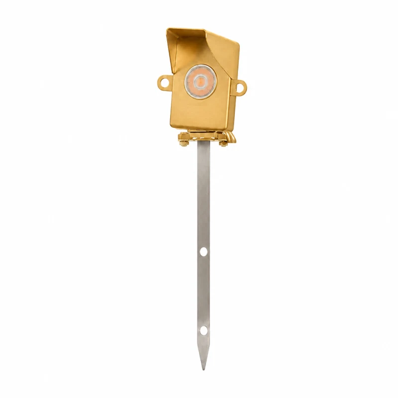 Mini Beam 90 lm 3000K Brass Stake & Shield — Clearance (MINI-BEAM-3000-90-BR-CLR)