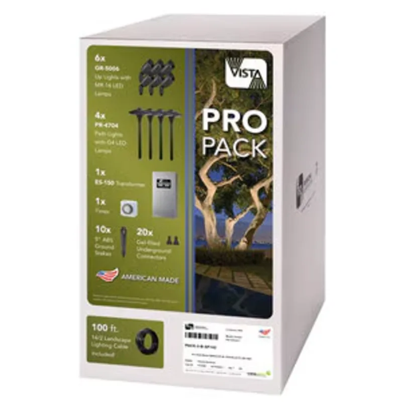 Vista Pro Lighting Vista Bronze Pro Pack Kit w/ 6 Uplights, 4 Path Lights, ES-150 (PROPACK2Z-SP142)