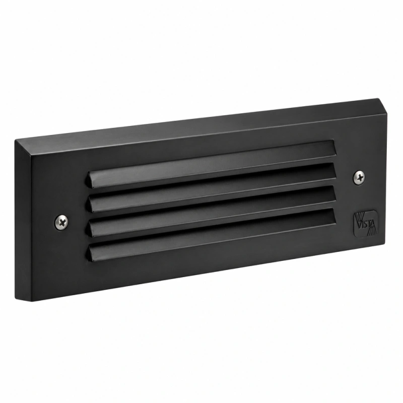 Vista 4246 9" Black Die-Cast Brass 5W 3000K LED Surface Mount Louvered Step Light (SM-4246-B-5-W)