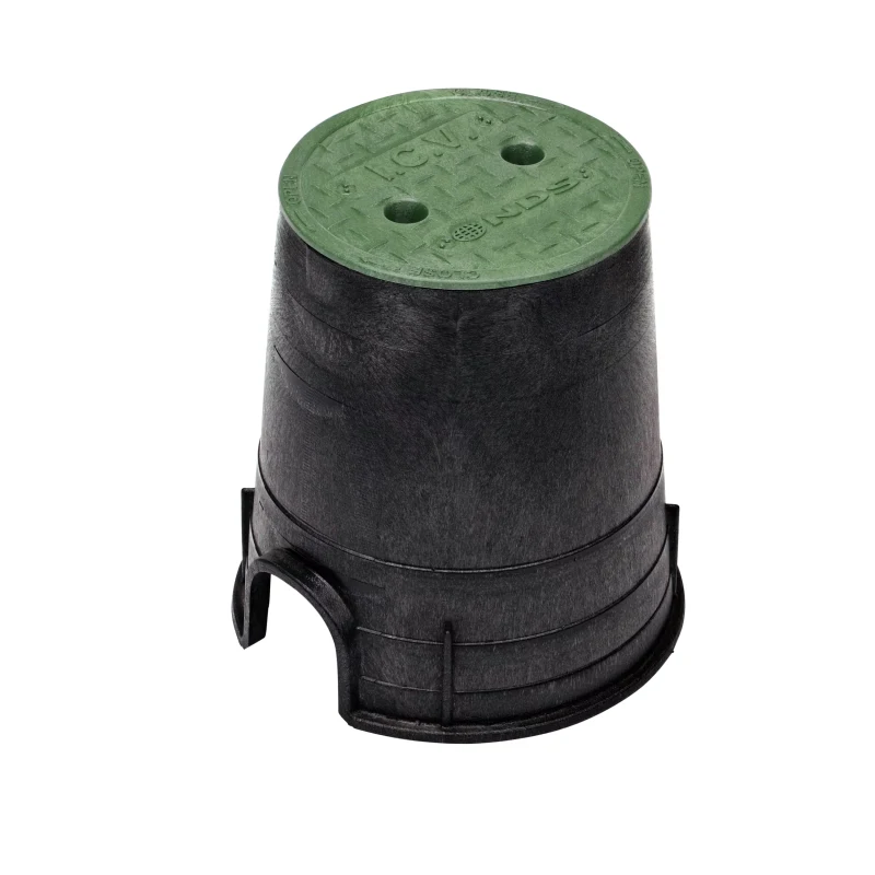 NDS Standard 6" Round Overlapping Valve Box, HDPE, Black/Green (107BC)