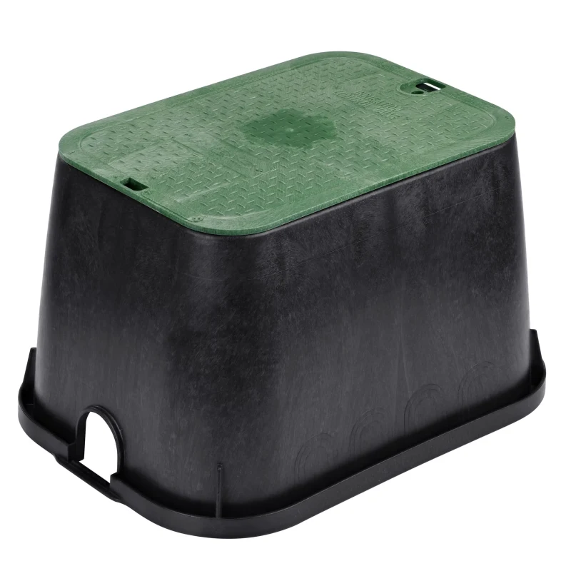 NDS Standard 14" x 19" 12" Deep Overlapping Valve Box, Black/Green (113BC)
