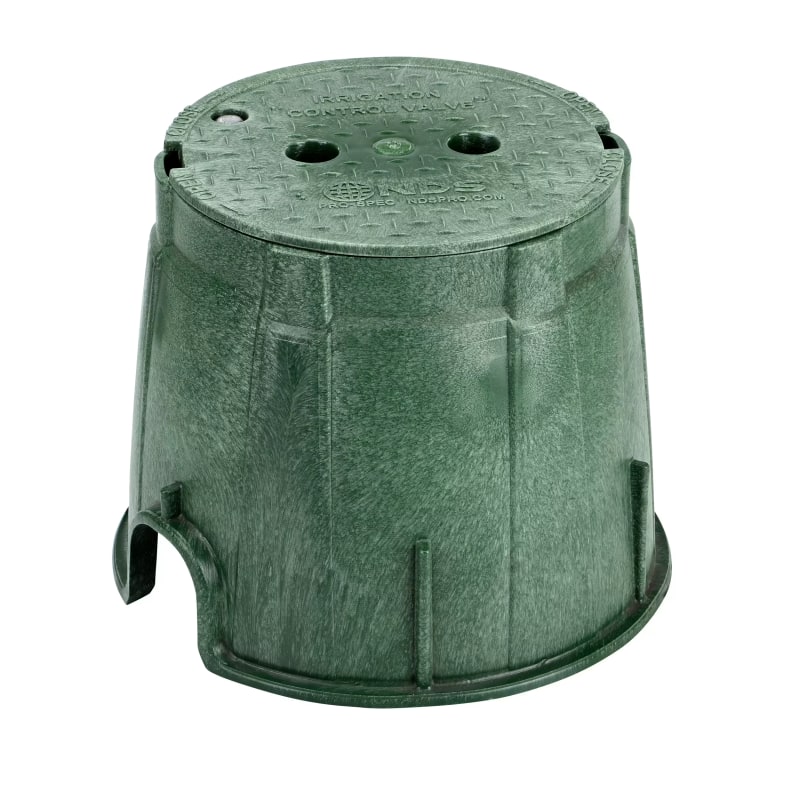 NDS Pro-Spec 10" Round Valve Box Overlapping Bolt-Down HDPE Green (312BCB)