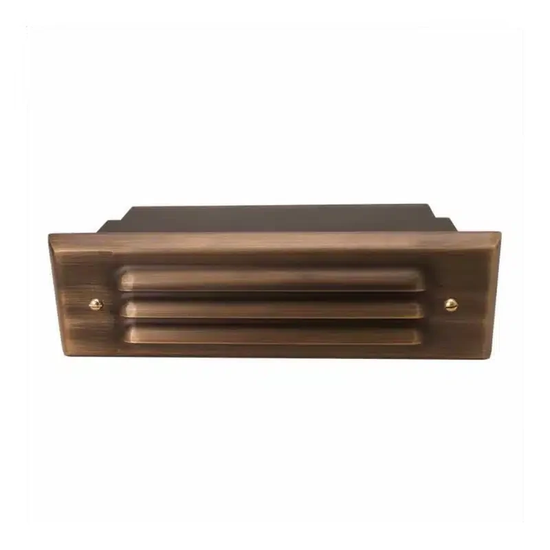 Unique Lighting Systems Voyager 5 Louver Step Light Weathered Brass No Lamp (VO5L-NL)
