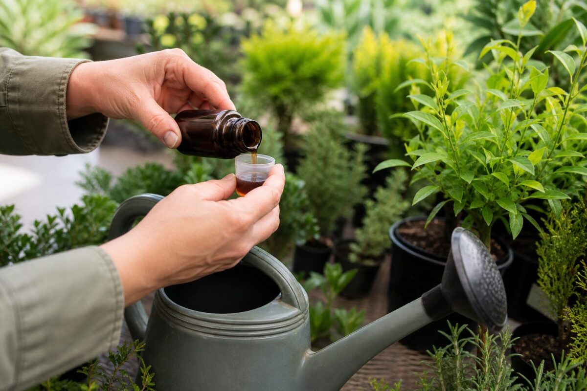 SUPERthrive plant supplement mixed for landscape transplants
