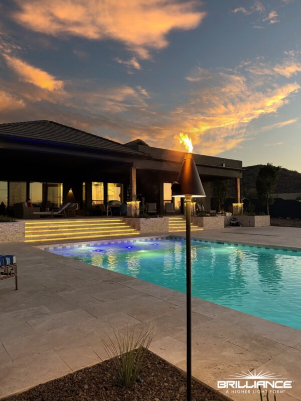 Brilliance LED — Tiki torches poolside