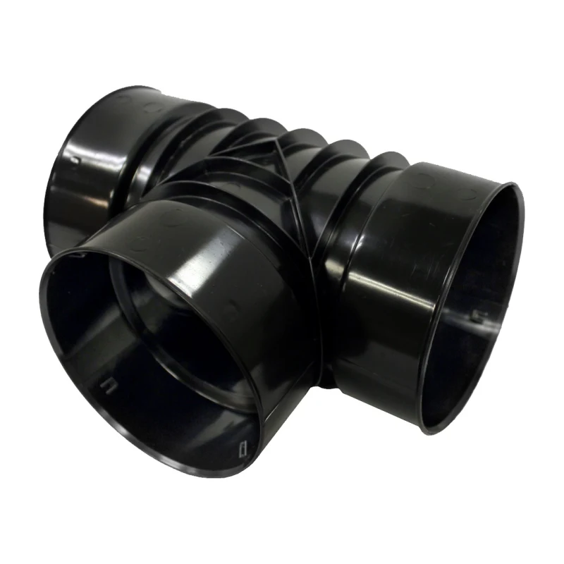 ADS 0421AA 4 in. black HDPE single wall external snap tee