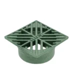 NDS 4 in. Square Grate, Connects to 3 in. Drain Pipes and Fittings, Green Plastic (1)
