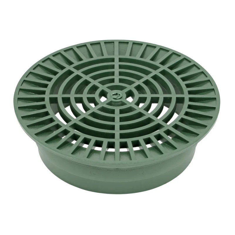 NDS 10 in. Round Grate, Connects to 8 in. Drain Pipes and Fittings, Green Plastic (1050)