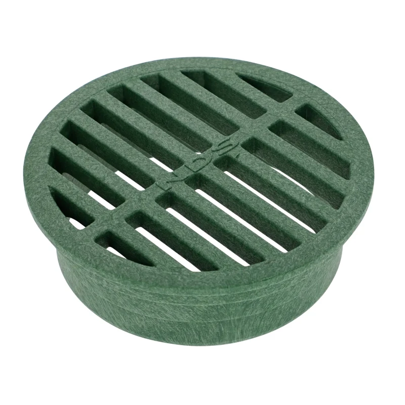 NDS 4 in. Round Grate, Connects to 4 in. Drain Pipes and Fittings, Green Plastic (13)