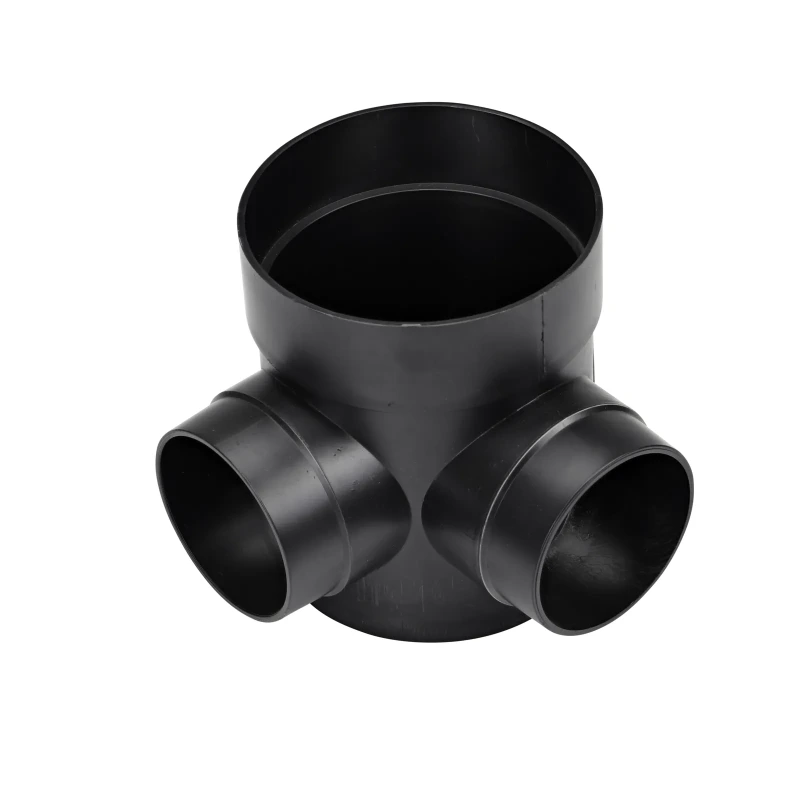 NDS 6 in. Round Spee-D® Catch Basin Drain, 2 Outlets Offset at 90 degree (250)