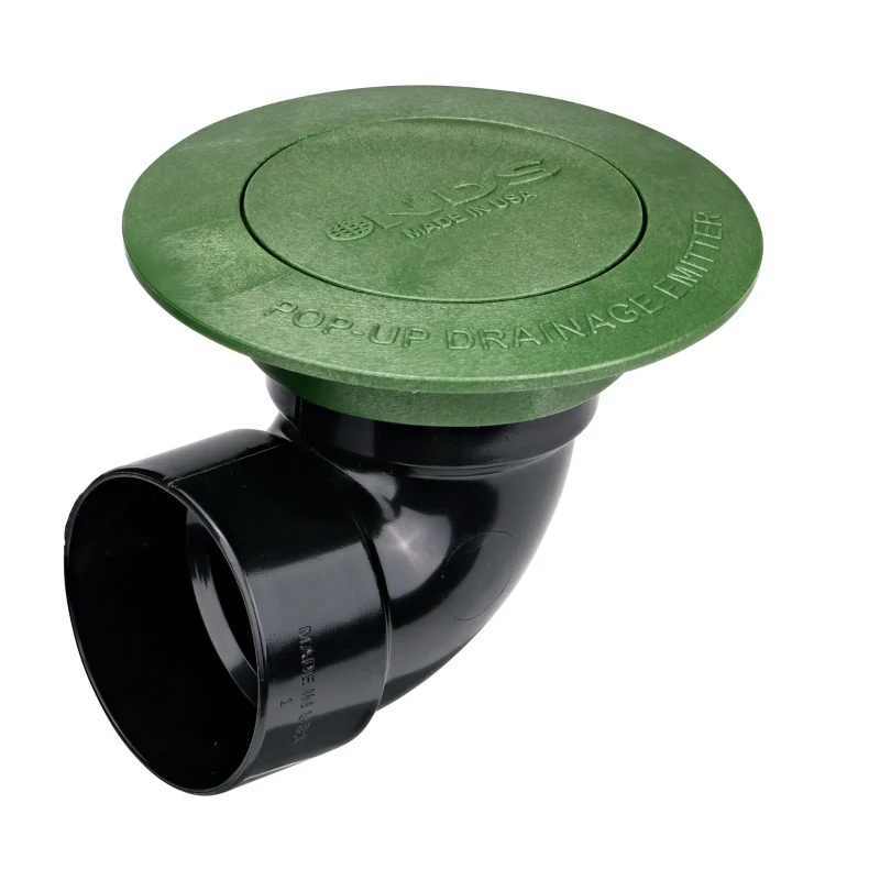 NDS Pop-Up Drainage Emitter with Elbow for 3 in. Drain Pipes, Spring Loaded, Green Plastic (321)