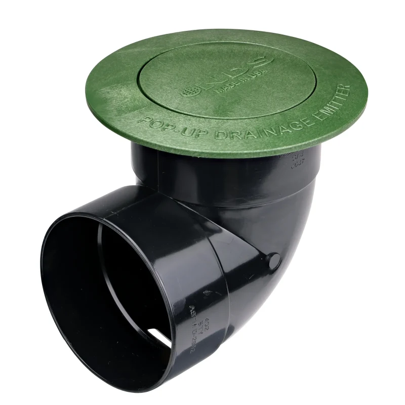 NDS Pop-Up Drainage Emitter with Elbow for 4 in. Drain Pipes, Spring Loaded, Green Plastic (421)