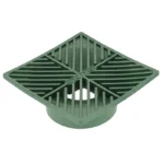 NDS 6 in. Square Grate, Connects to 3 in. and 4 in. Drain Pipes and Fittings, Green Plastic (5)