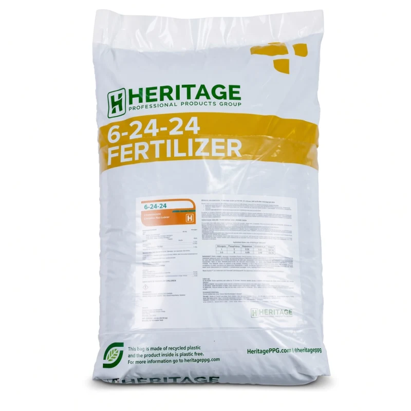 6-24-24 granular turf fertilizer with iron, 50 pound bag