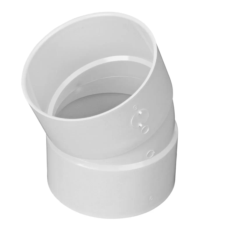 NDS PVC S&D 22.5 degree Elbow, 6 in. Hub X Hub (6P04)