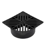 NDS 5 in. Square Grate, Connects to 4 in. Drain Pipes and Fittings, Black Plastic (8)