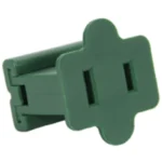 Green female slide-on plug for outdoor holiday light wire