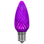 Purple faceted C9 LED holiday bulb, 25 pack