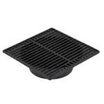 NDS 9 in. Square Grate, Connects to 6 in. Spee-D® Basin, 6 in. Drain Pipes and Fittings, Black Plastic (970)