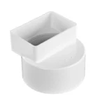 NDS PVC Offset Downspout Adapter, 4X6 in. Downspout X 6 in. S&D Hub (9P10)