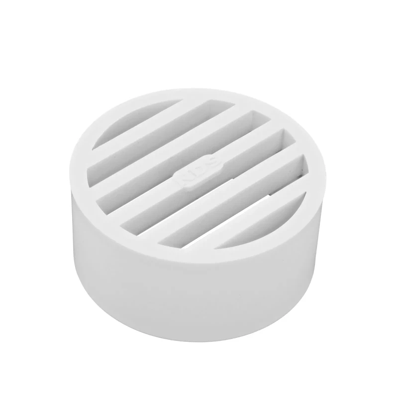 NDS 3 in. Round Grate, Fits 3 in. Sewer & Drain Fittings, White PVC (9P12)