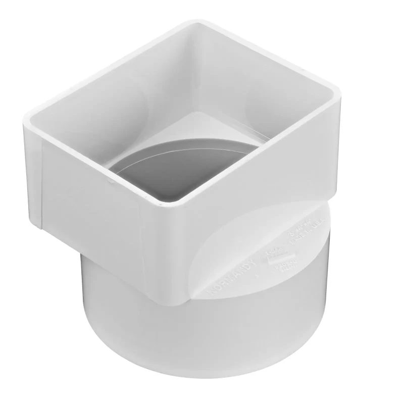 NDS PVC Offset Downspout Adapter, 3X4 in. Downspout X 4 in. S&D Hub (9P13)
